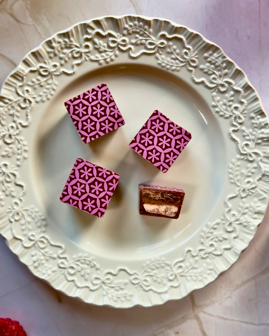 Dark Chocolate Raspberry Fudge Truffles