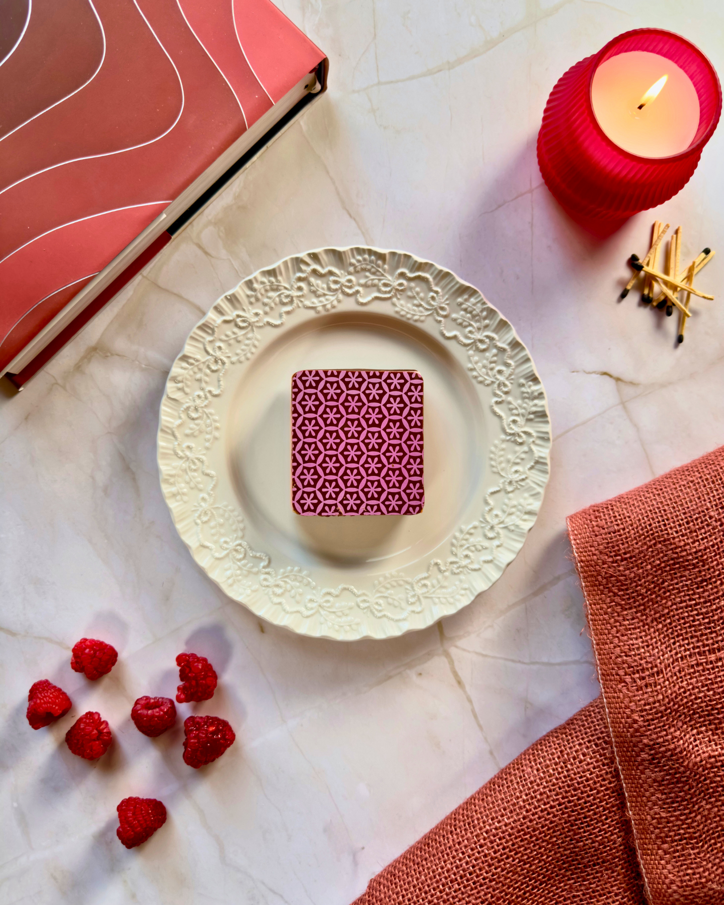 Dark Chocolate Raspberry Fudge Block